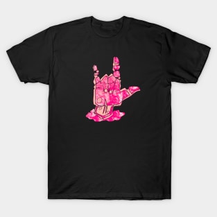 I Love You - asl pink hand T-Shirt